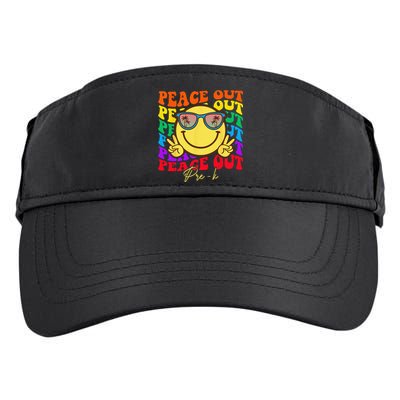 Peace Out PreK Graduation Smile Retro Face Adult Drive Performance Visor