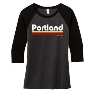 Portland Oregon Women's Tri-Blend 3/4-Sleeve Raglan Shirt