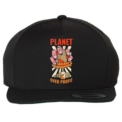 Planet Over Profit Gift Wool Snapback Cap