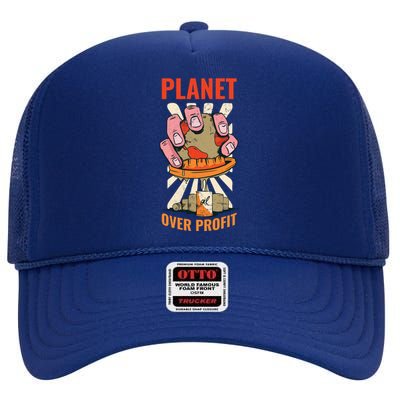 Planet Over Profit Gift High Crown Mesh Back Trucker Hat