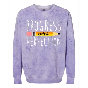 Progress Over Perfection Colorblast Crewneck Sweatshirt