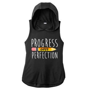 Progress Over Perfection Ladies PosiCharge Tri-Blend Wicking Draft Hoodie Tank