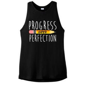 Progress Over Perfection Ladies PosiCharge Tri-Blend Wicking Tank