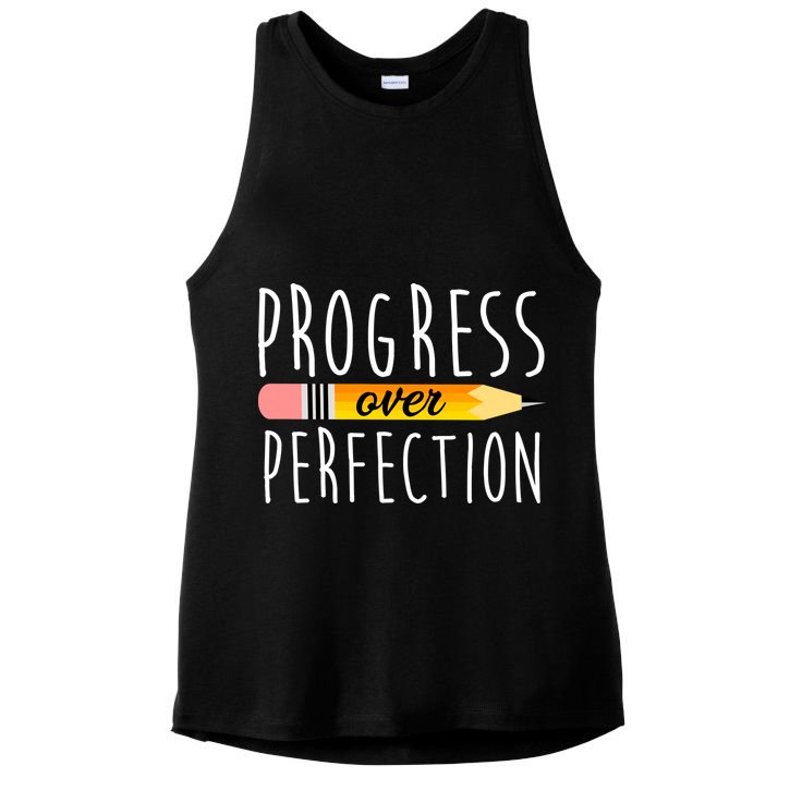 Progress Over Perfection Ladies PosiCharge Tri-Blend Wicking Tank