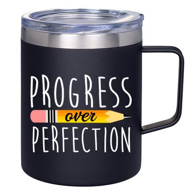 Progress Over Perfection 12oz Stainless Steel Coffee Mug