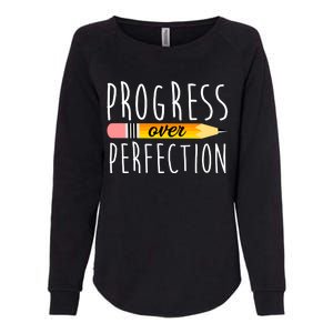 Progress Over Perfection Womens California Wash Sweatshirt