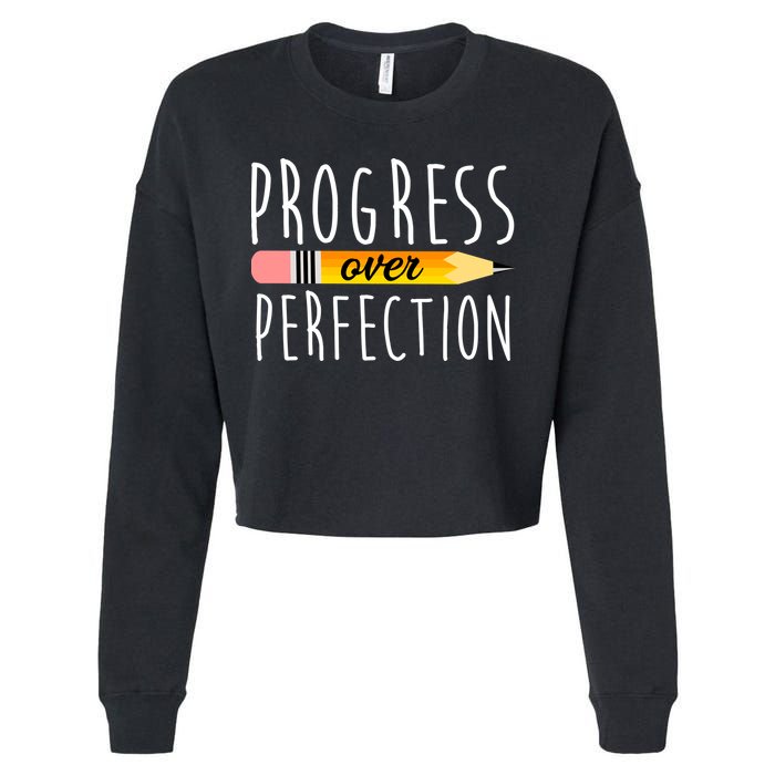 Progress Over Perfection Cropped Pullover Crew