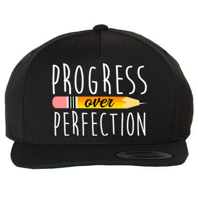 Progress Over Perfection Wool Snapback Cap