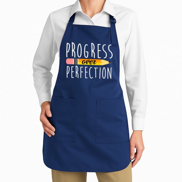 Progress Over Perfection Full-Length Apron With Pockets
