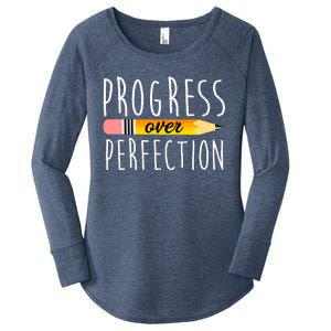 Progress Over Perfection Women's Perfect Tri Tunic Long Sleeve Shirt