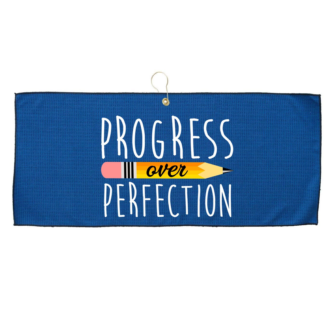 Progress Over Perfection Large Microfiber Waffle Golf Towel