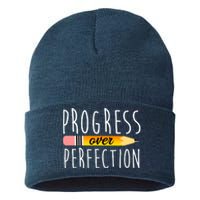 Progress Over Perfection Sustainable Knit Beanie