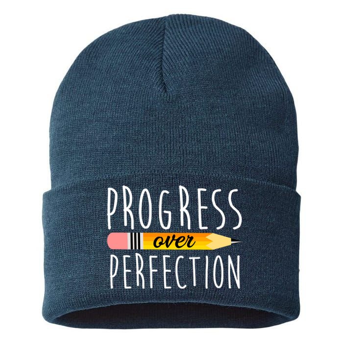 Progress Over Perfection Sustainable Knit Beanie