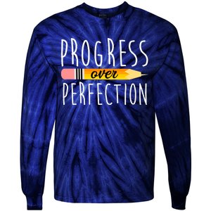 Progress Over Perfection Tie-Dye Long Sleeve Shirt