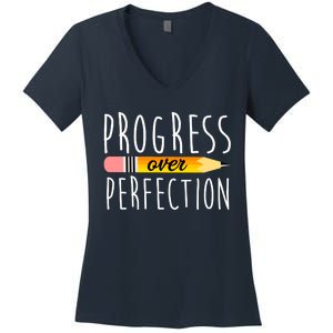 Progress Over Perfection Women's V-Neck T-Shirt