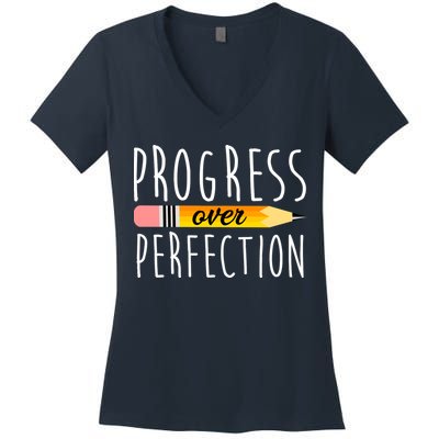 Progress Over Perfection Women's V-Neck T-Shirt