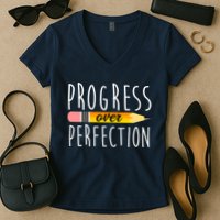 Progress Over Perfection Women's V-Neck T-Shirt