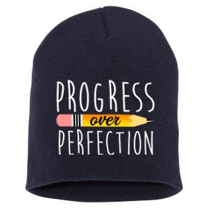 Progress Over Perfection Short Acrylic Beanie