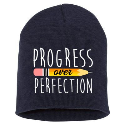 Progress Over Perfection Short Acrylic Beanie