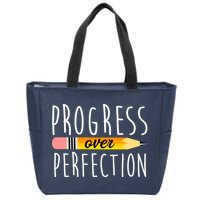 Progress Over Perfection Zip Tote Bag