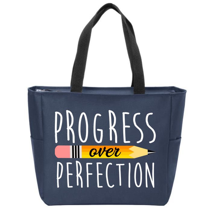Progress Over Perfection Zip Tote Bag