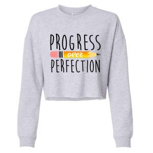 Progress Over Perfection Cropped Pullover Crew