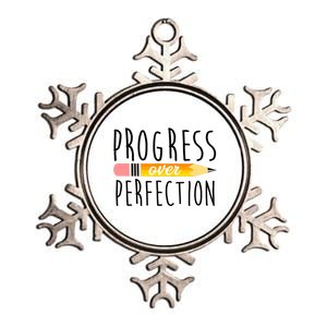 Progress Over Perfection Metallic Star Ornament