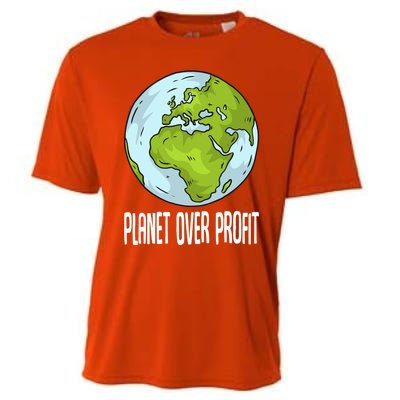 Planet Over Profit Recycle Save The Environt Earth Day Gift Cooling Performance Crew T-Shirt