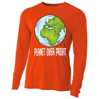 Planet Over Profit Recycle Save The Environt Earth Day Gift Cooling Performance Long Sleeve Crew