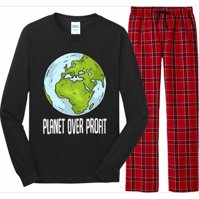 Planet Over Profit Recycle Save The Environt Earth Day Gift Long Sleeve Pajama Set