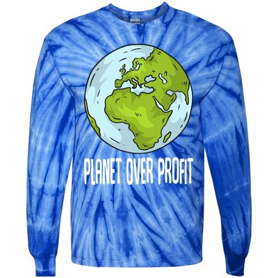 Planet Over Profit Recycle Save The Environt Earth Day Gift Tie-Dye Long Sleeve Shirt