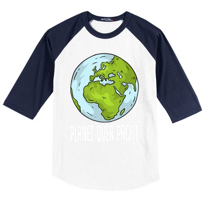 Planet Over Profit Recycle Save The Environt Earth Day Gift Baseball Sleeve Shirt