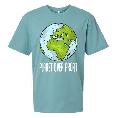 Planet Over Profit Recycle Save The Environt Earth Day Gift Sueded Cloud Jersey T-Shirt