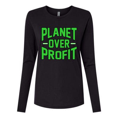 Planet Over Profit Save Earth Day Support Graphic Gift Womens Cotton Relaxed Long Sleeve T-Shirt