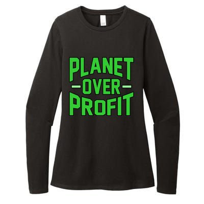 Planet Over Profit Save Earth Day Support Graphic Gift Womens CVC Long Sleeve Shirt