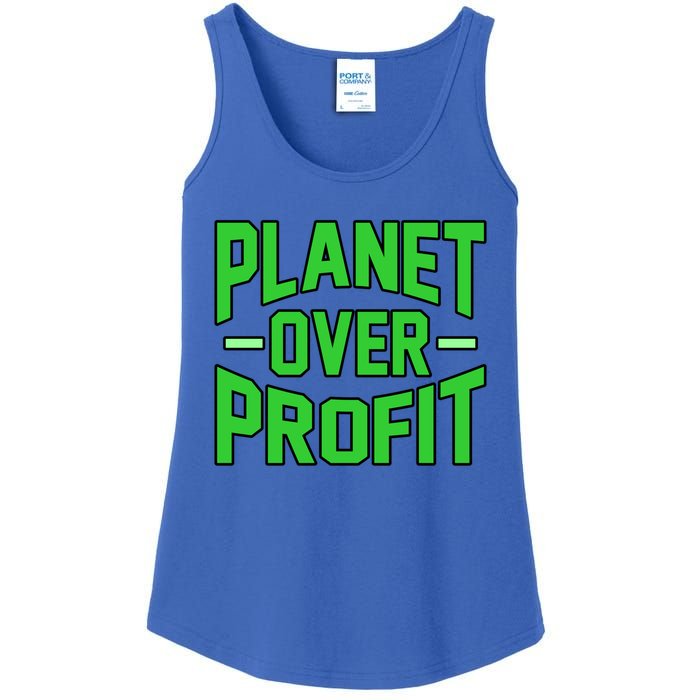 Planet Over Profit Save Earth Day Support Graphic Gift Ladies Essential Tank