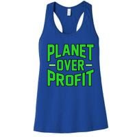 Planet Over Profit Save Earth Day Support Graphic Gift Women's Racerback Tank