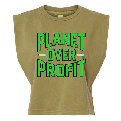 Planet Over Profit Save Earth Day Support Graphic Gift Garment-Dyed Women's Muscle Tee