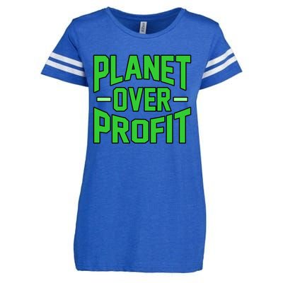 Planet Over Profit Save Earth Day Support Graphic Gift Enza Ladies Jersey Football T-Shirt