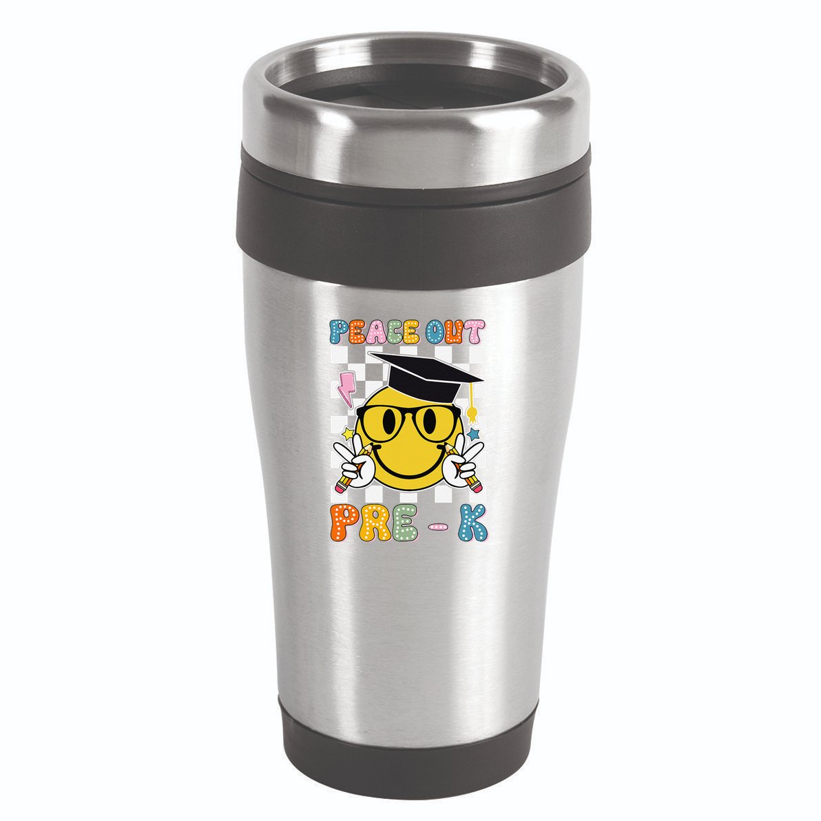 Peace Out Pre K Last Day Of School Smile Face Teachers 16oz Travel Tumbler