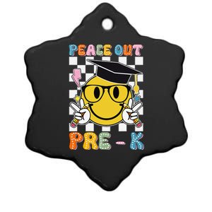 Peace Out Pre K Last Day Of School Smile Face Teachers Ceramic Star Ornament