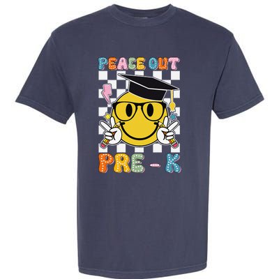 Peace Out Pre K Last Day Of School Smile Face Teachers Garment-Dyed Heavyweight T-Shirt