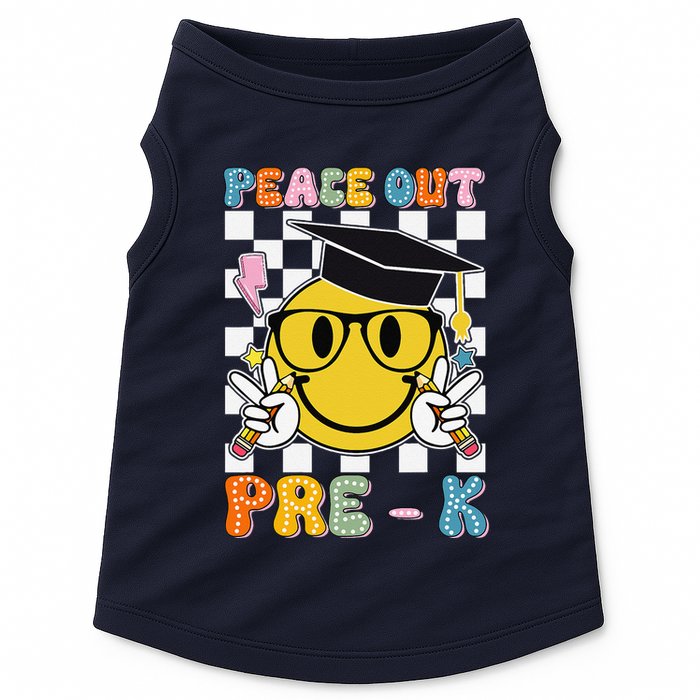 Peace Out Pre K Last Day Of School Smile Face Teachers Doggie Tank