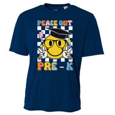 Peace Out Pre K Last Day Of School Smile Face Teachers Cooling Performance Crew T-Shirt