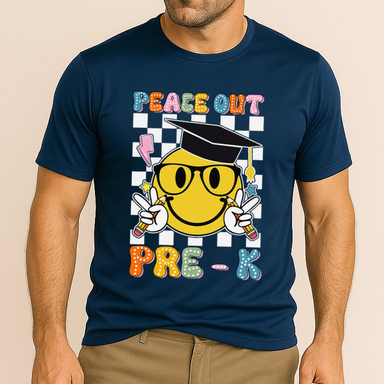 Peace Out Pre K Last Day Of School Smile Face Teachers Cooling Performance Crew T-Shirt
