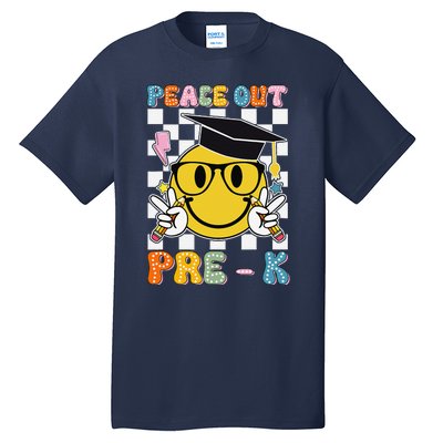 Peace Out Pre K Last Day Of School Smile Face Teachers Tall T-Shirt