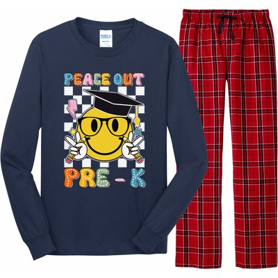 Peace Out Pre K Last Day Of School Smile Face Teachers Long Sleeve Pajama Set