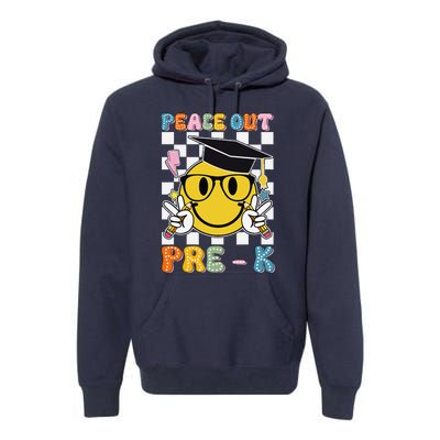 Peace Out Pre K Last Day Of School Smile Face Teachers Premium Hoodie