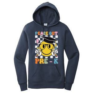 Peace Out Pre K Last Day Of School Smile Face Teachers Women's Pullover Hoodie