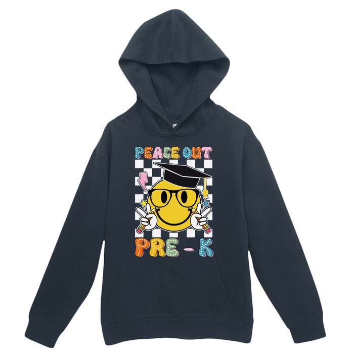 Peace Out Pre K Last Day Of School Smile Face Teachers Urban Pullover Hoodie